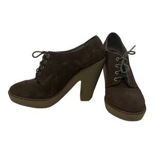 Sam Edelman Willie Brown Suede Lace-Up High Heel Oxford Pump 7.5 M